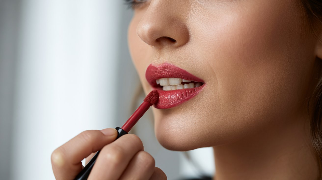 Applying Lipstick for a Balanced Look