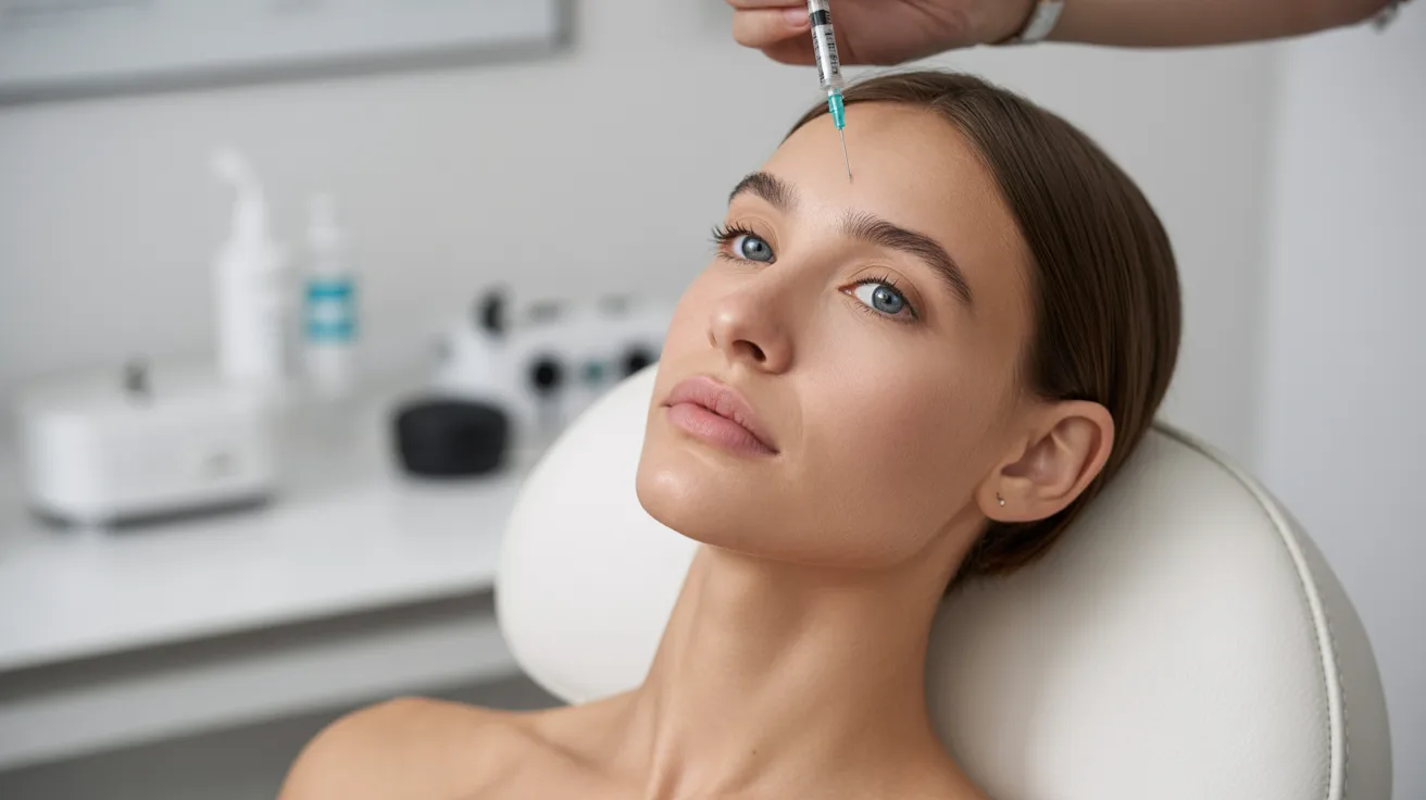 A woman receiving a facial treatment focused on preventative wrinkle care in a serene spa environment.