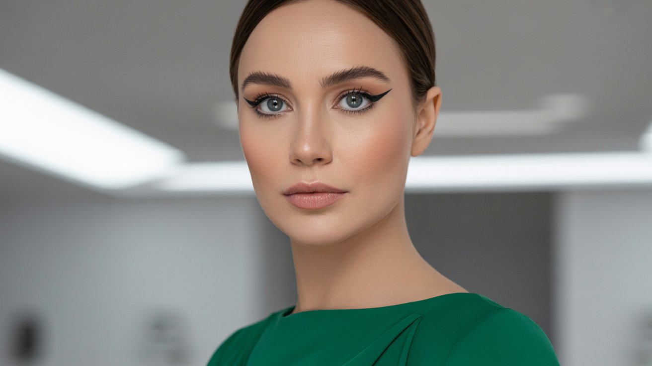 Bold Winged Eyeliner with Neutral Base