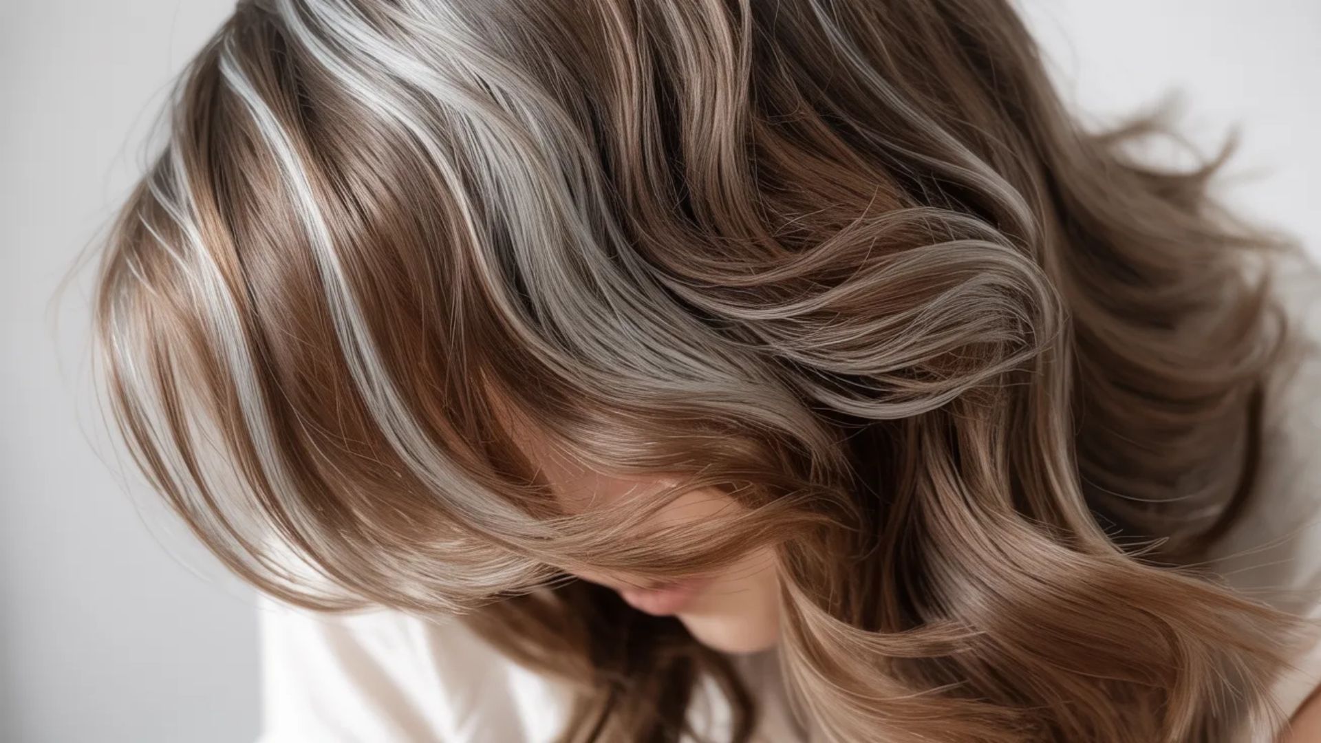 A woman with long, wavy hair, smiling softly while standing outdoors in natural light.