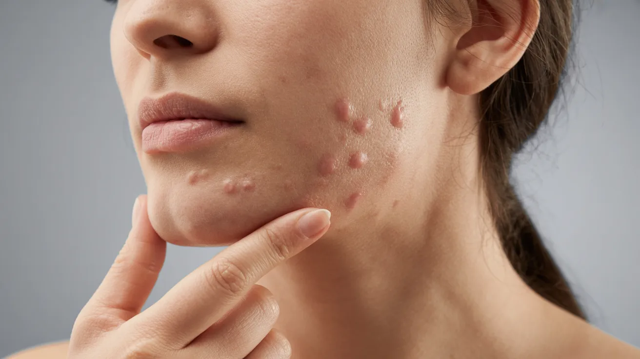 Women's acne treatment focusing on reducing jawline breakouts effectively.