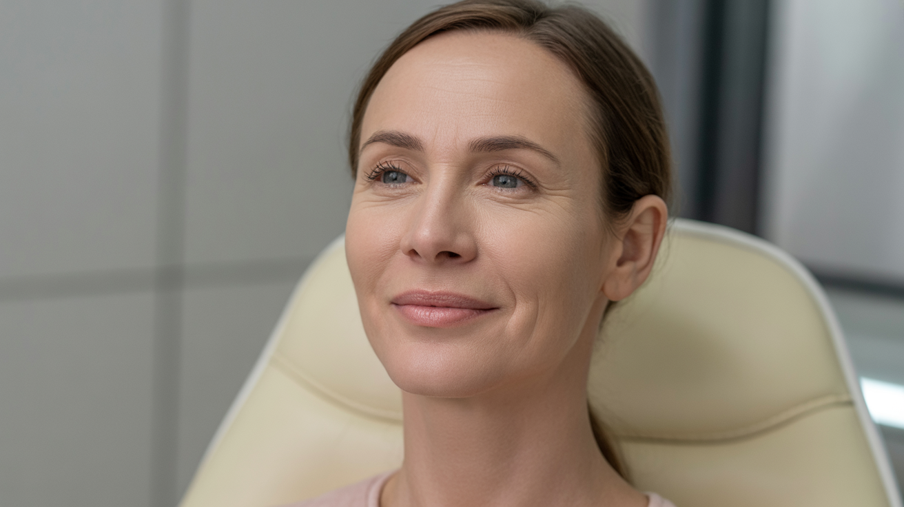 A woman sitting in a chair, smiling warmly at the camera.