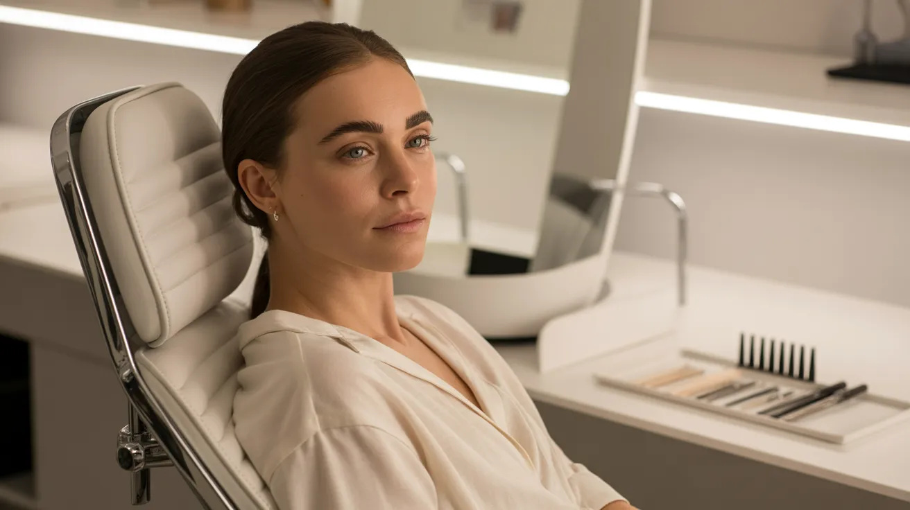 . A woman sitting in a chair with her eyes closed, appearing relaxed and contemplative.