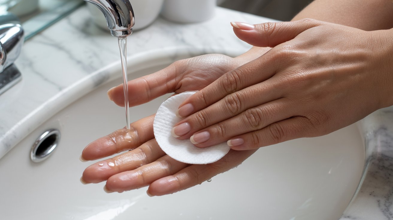 A person scrubbing their hands with a sponge, emphasizing hygiene and cleanliness.