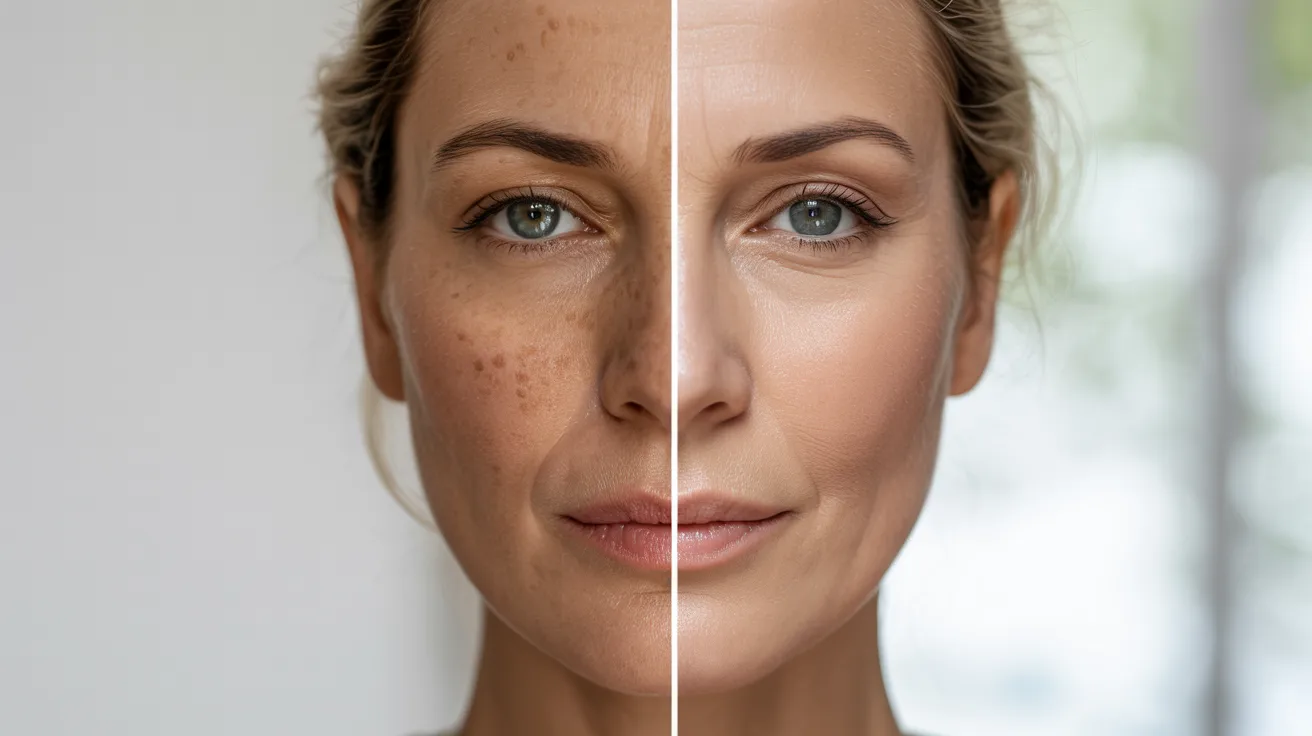 Comparison showing dull skin becoming brighter and more even toned after regular use of charcoal soap.