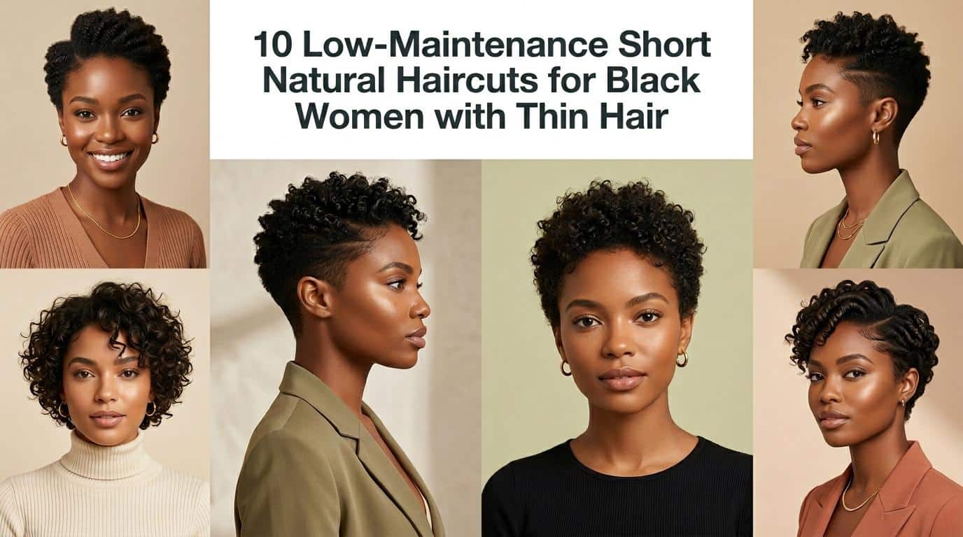 10 Low-Maintenance Short Natural Haircuts for Black Women with Thin Hair