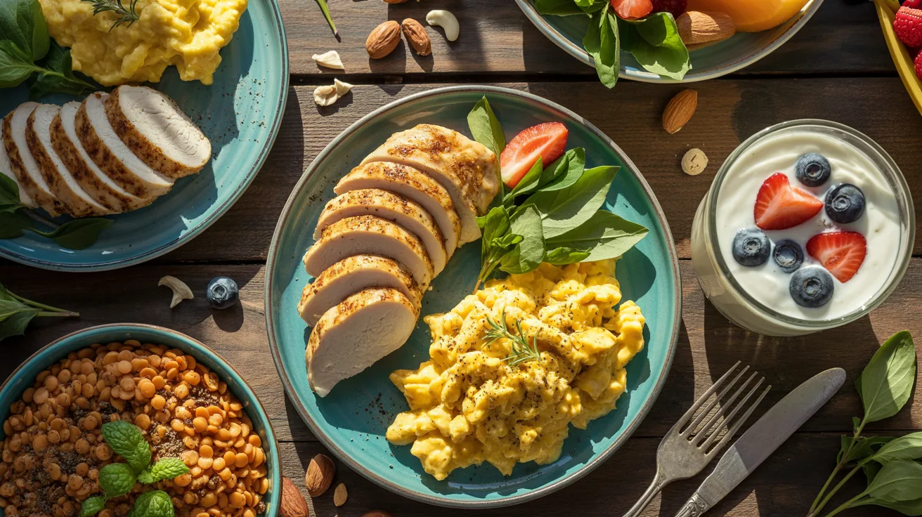 Protein-rich foods supporting stronger and healthier hair growth.