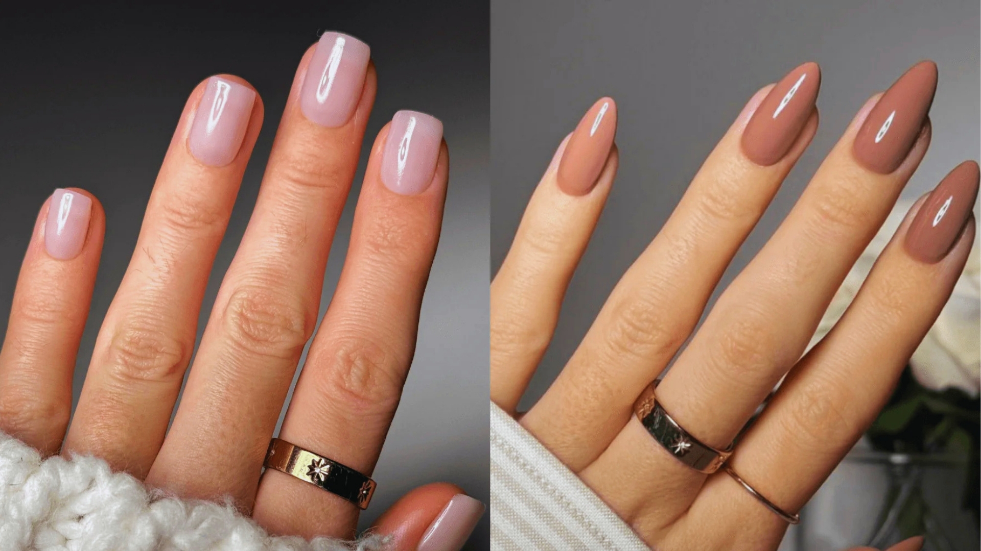 comparison showing builder gel lasting longer with minimal wear versus regular gel polish showing slight chipping over time.