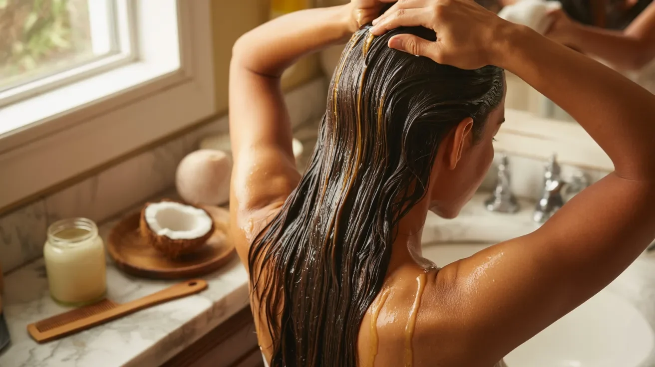 Coconut oil treatment to strengthen hair and reduce breakage