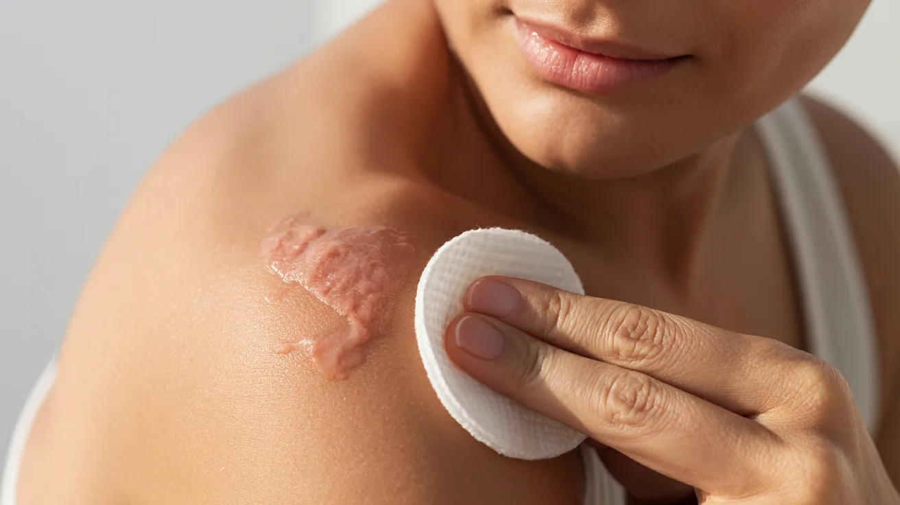 witch hazel applied with cotton pad to sunburned skin to reduce redness and inflammation.