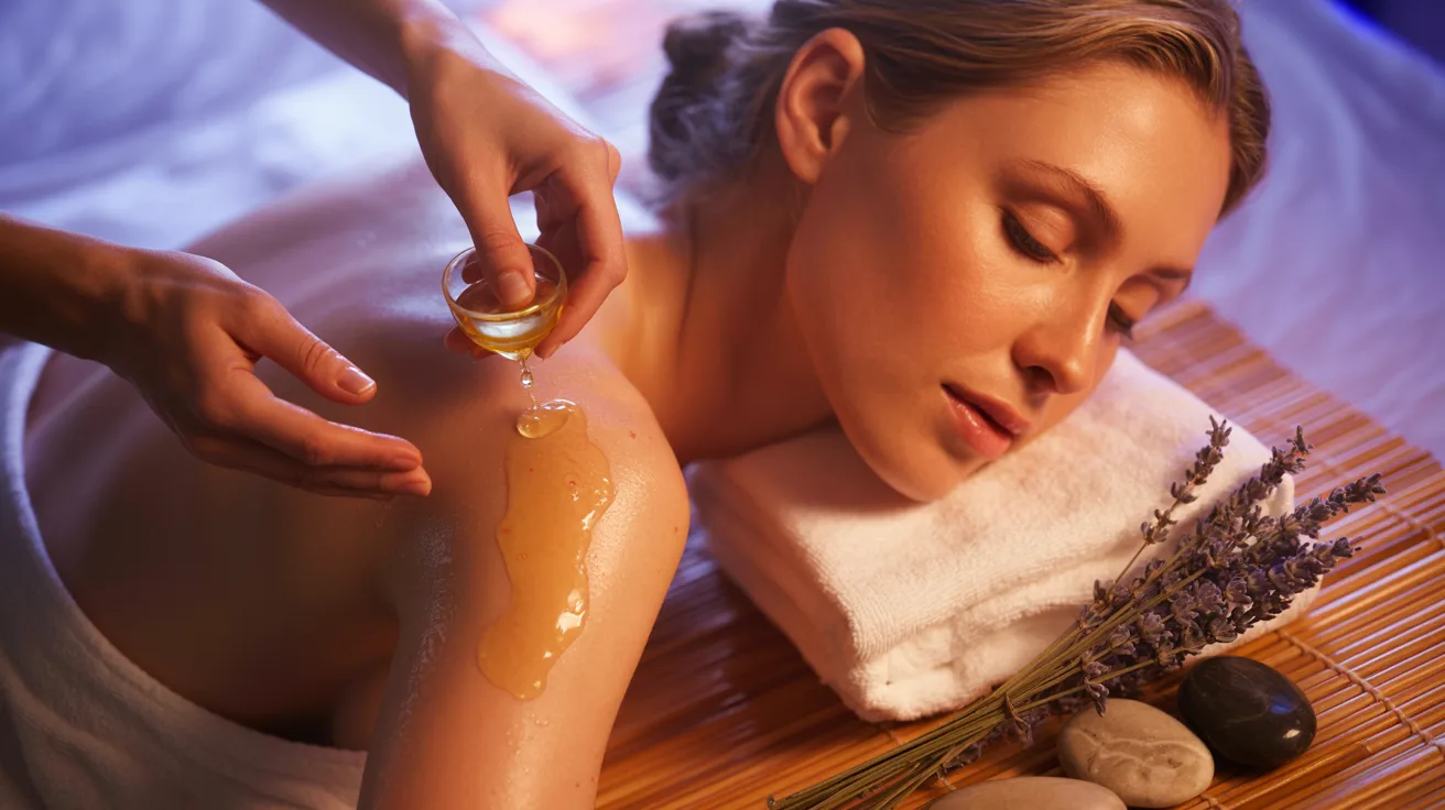 diluted lavender oil applied to sunburned skin for calming relief and skin repair support.