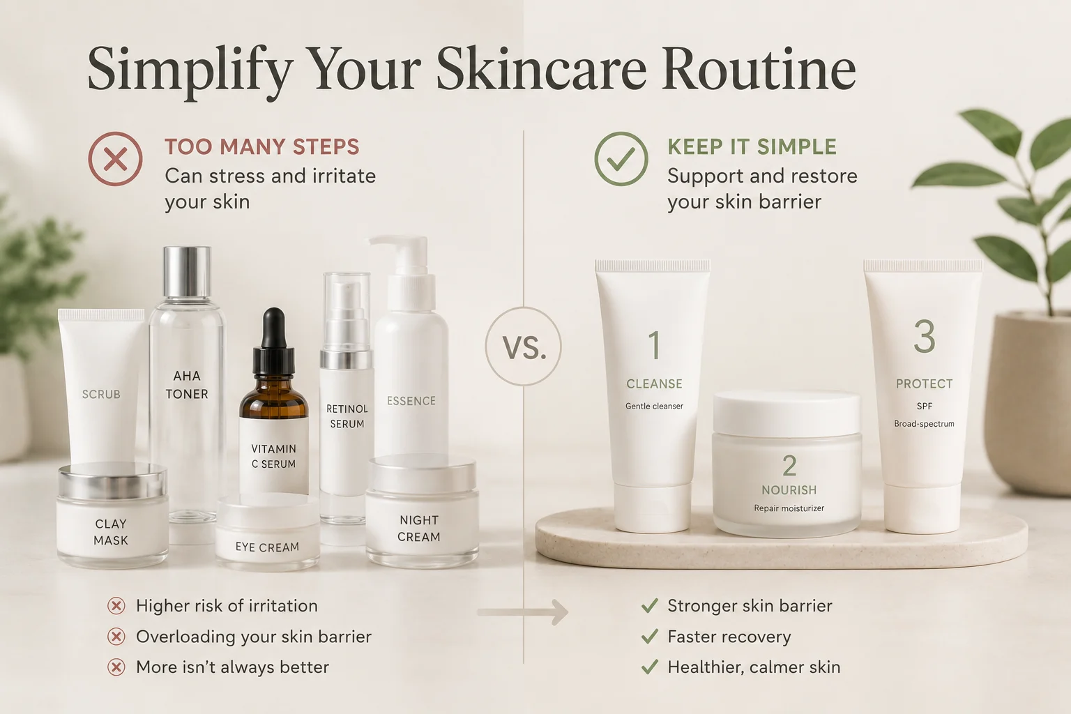 A visual guide illustrating an effective skincare routine tailored for various skin types and concerns.