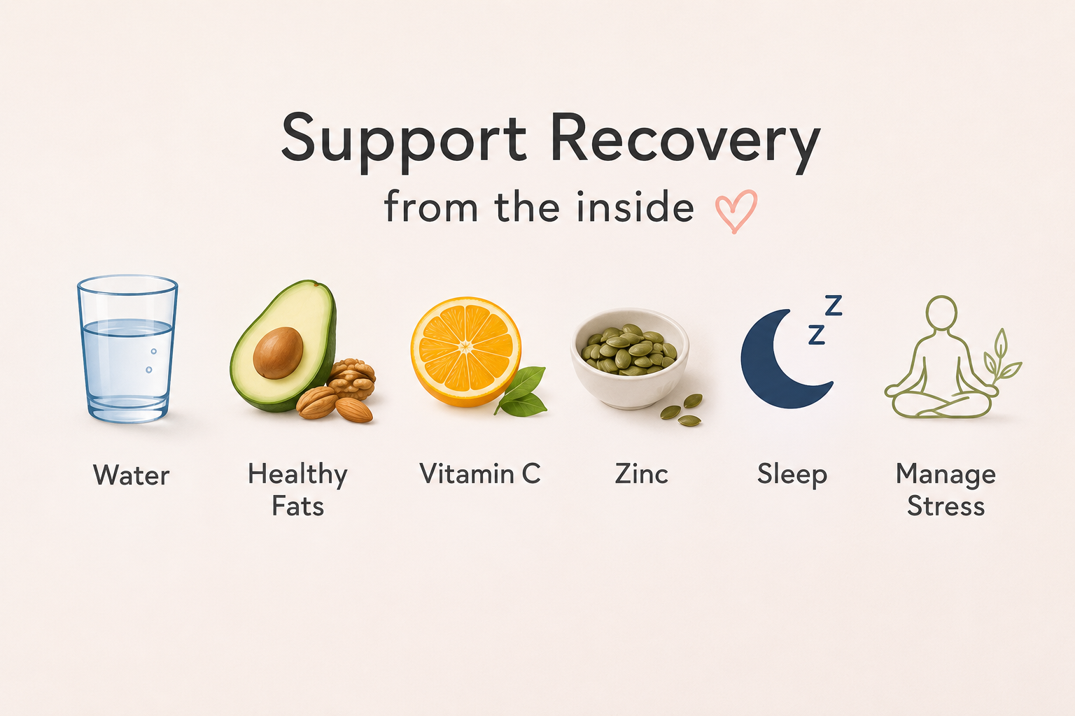 Image illustrating the concept of inner healing and support for recovery, featuring abstract shapes and soothing colors.