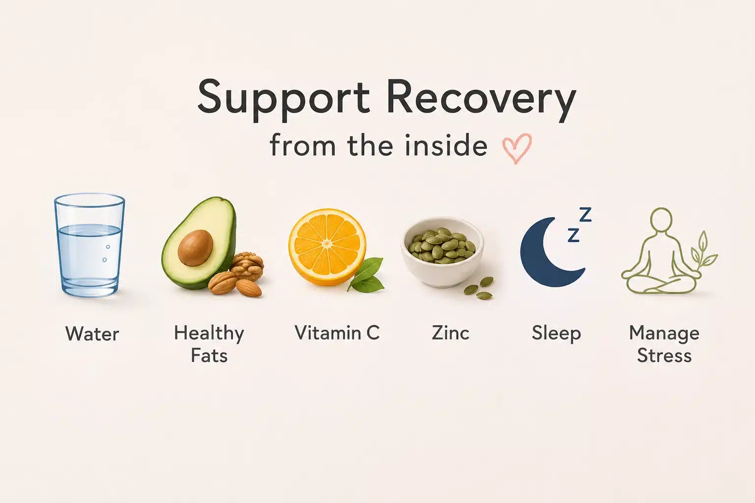 Image illustrating the concept of inner healing and support for recovery, featuring abstract shapes and soothing colors.