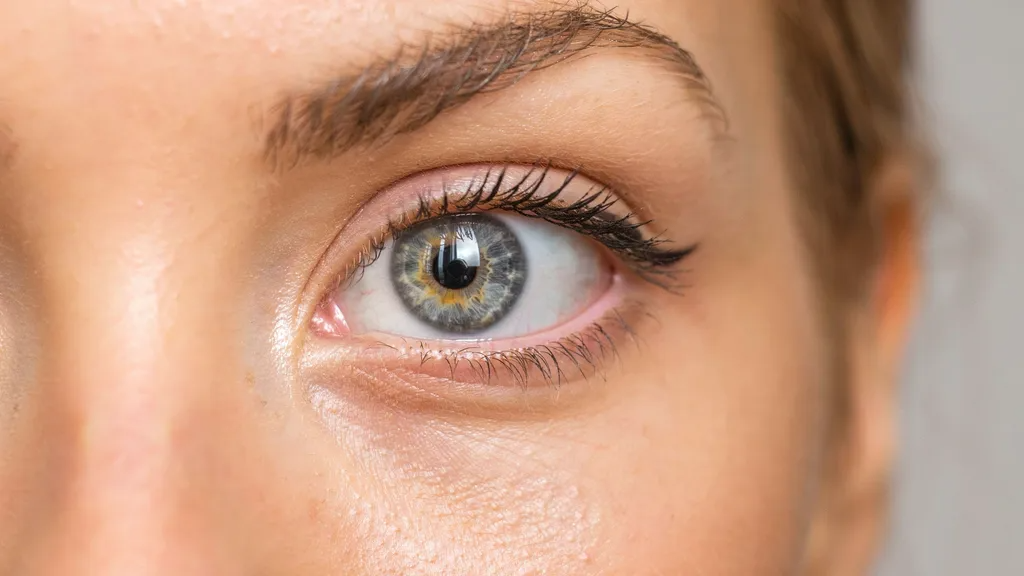 Thin permanent eyeliner creating a clean natural eye definition.