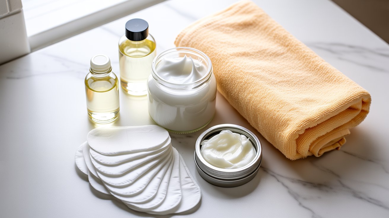 Common household items used to remove wax from skin.