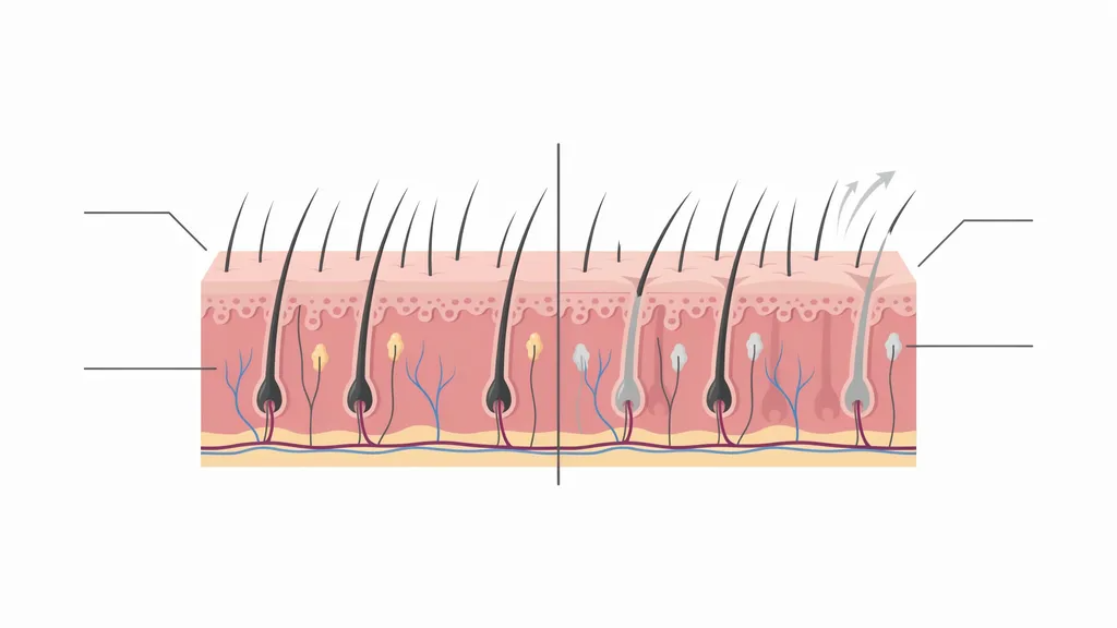 Illustration explaining that waxing does not make hair grow back thicker.