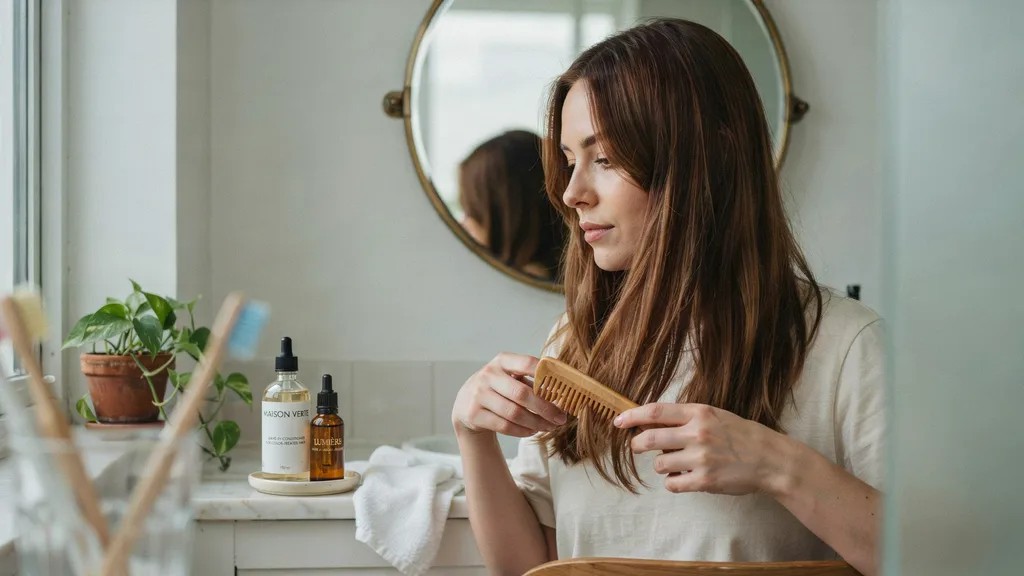 Healthy dyed hair maintained with damage prevention techniques.