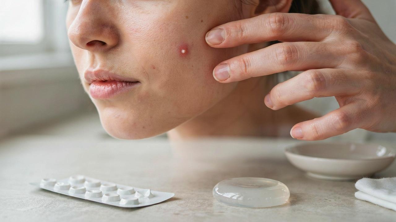 Important skincare products for treating acne.