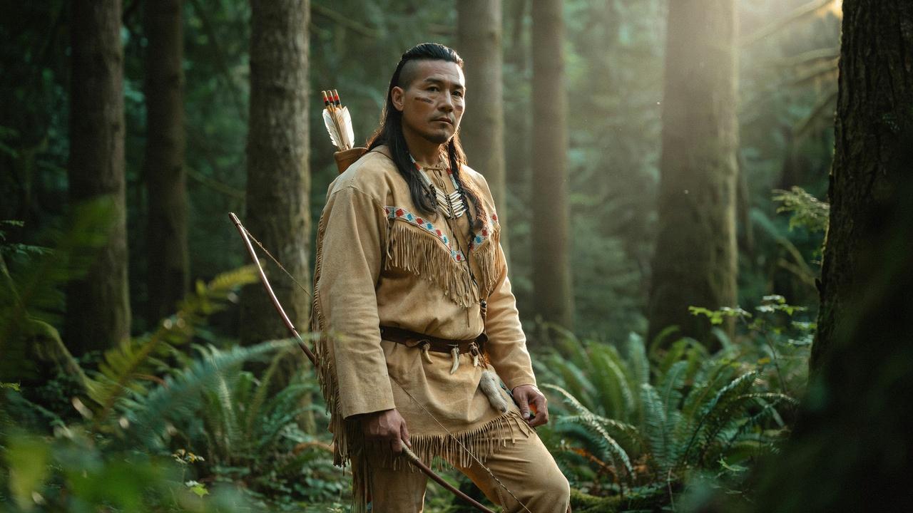 Traditional Mohawk-inspired Native American hairstyle.