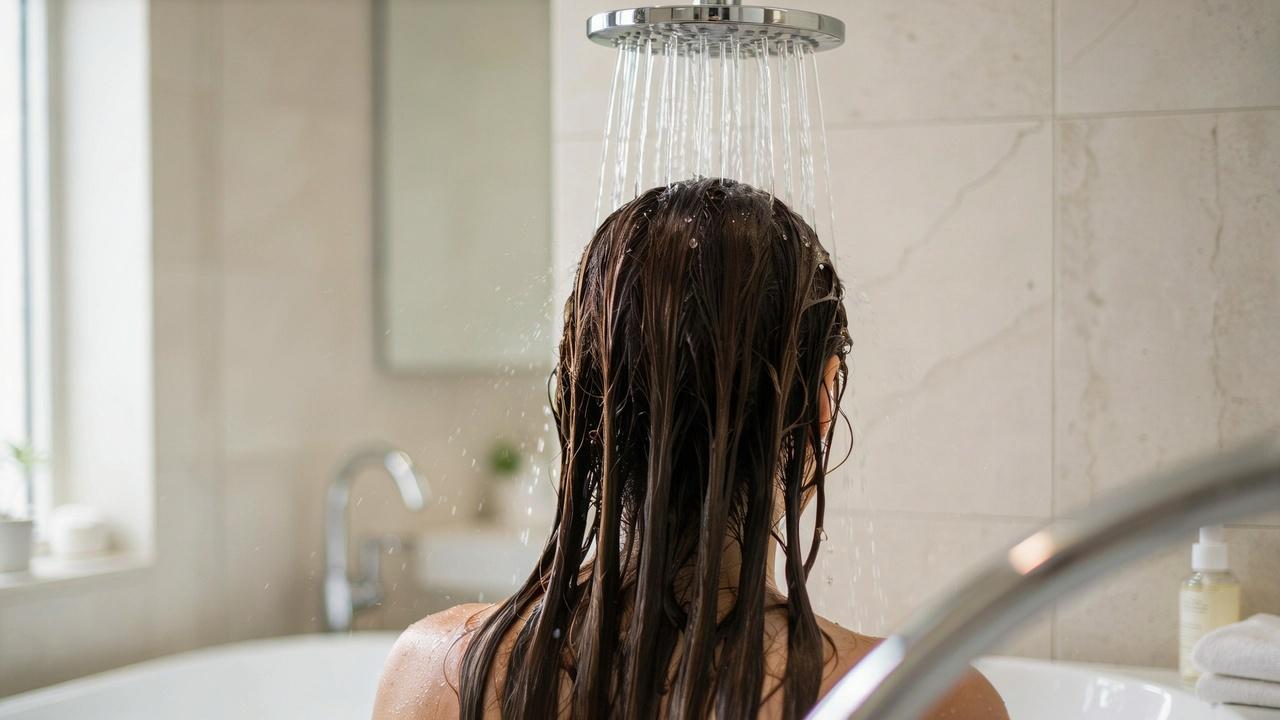 Hair rinsed with cool water.