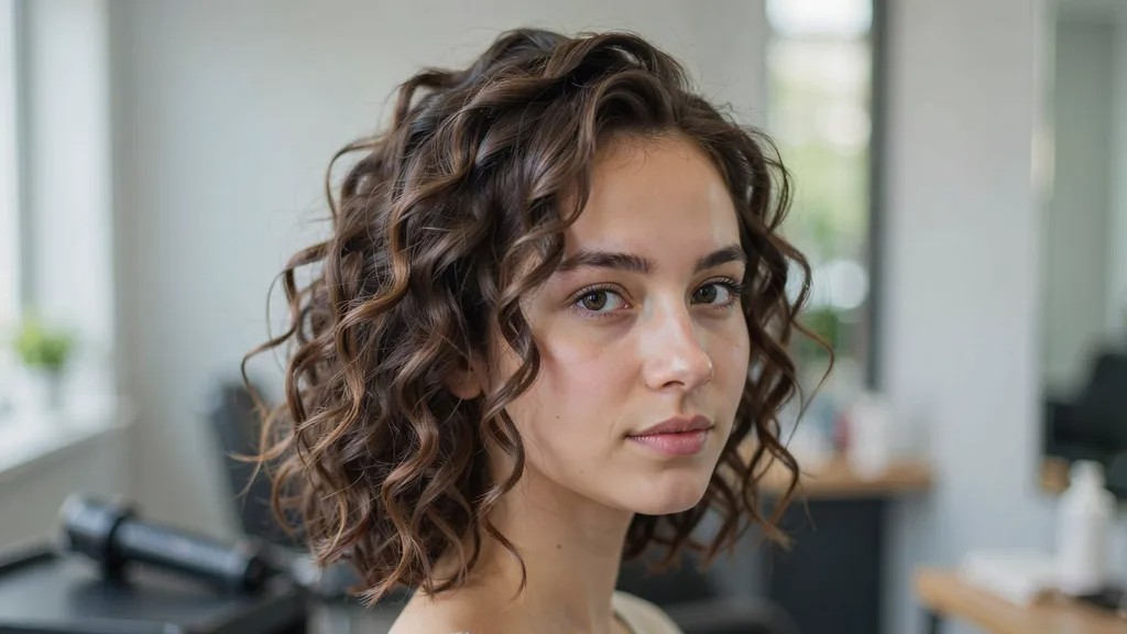 Tight curls created using a traditional cold perm.