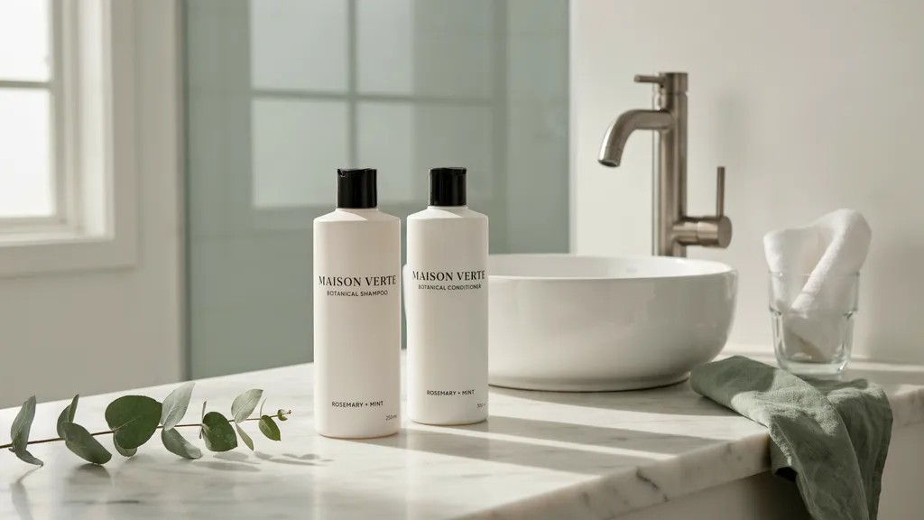 shampoo and conditioner in a bathroom.