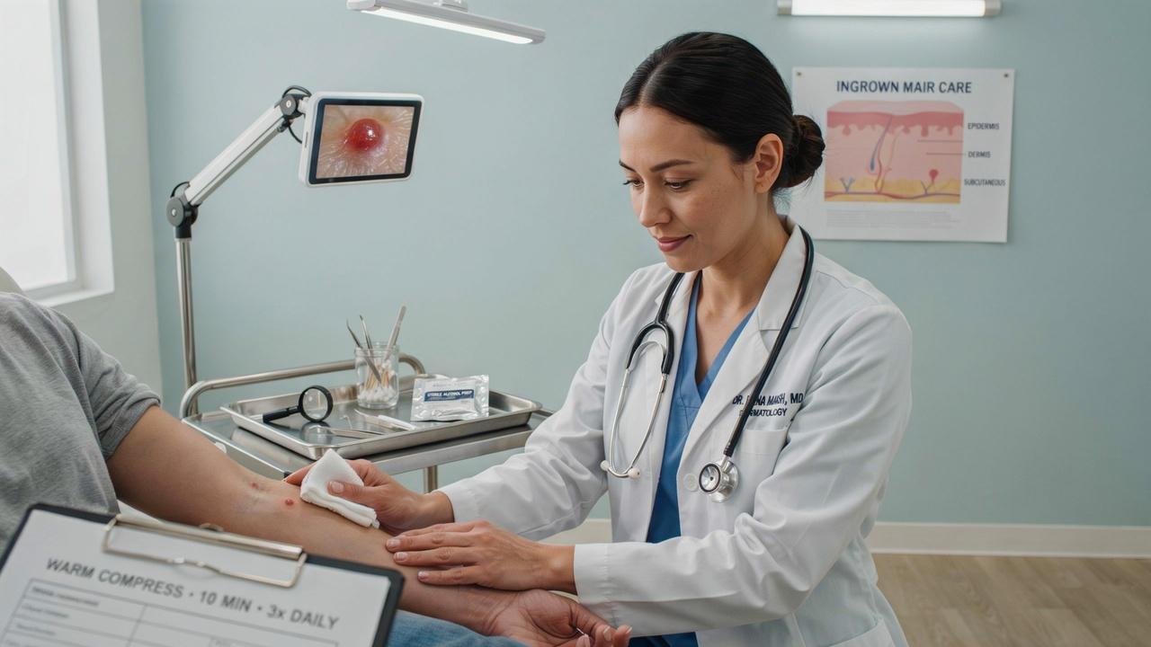 Safe treatment methods for ingrown hairs and skin cysts under proper care.