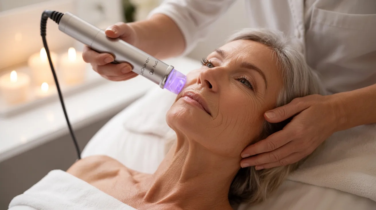 High frequency facial stimulating collagen and elastin for firmer and more youthful-looking skin.